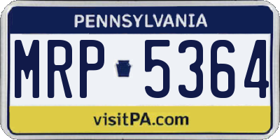 PA license plate MRP5364