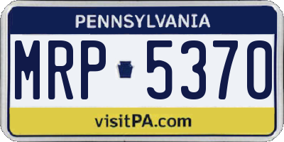 PA license plate MRP5370
