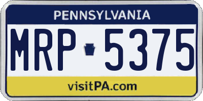 PA license plate MRP5375