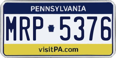 PA license plate MRP5376