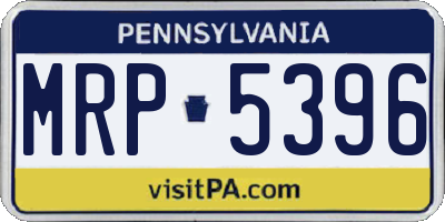 PA license plate MRP5396