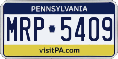 PA license plate MRP5409