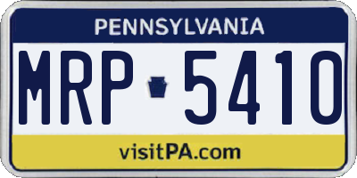 PA license plate MRP5410