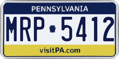 PA license plate MRP5412