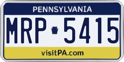 PA license plate MRP5415