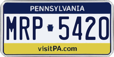 PA license plate MRP5420