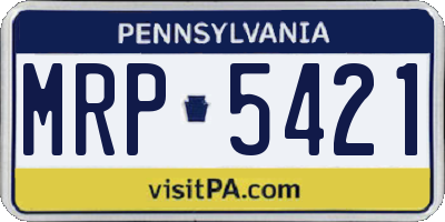 PA license plate MRP5421