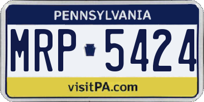 PA license plate MRP5424