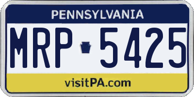 PA license plate MRP5425