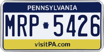 PA license plate MRP5426