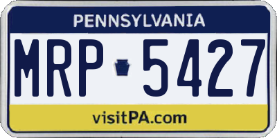 PA license plate MRP5427
