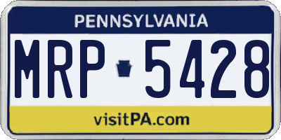 PA license plate MRP5428