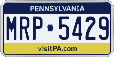 PA license plate MRP5429
