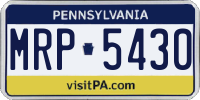 PA license plate MRP5430