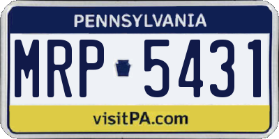 PA license plate MRP5431