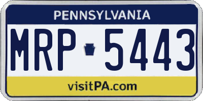 PA license plate MRP5443