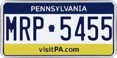 PA license plate MRP5455