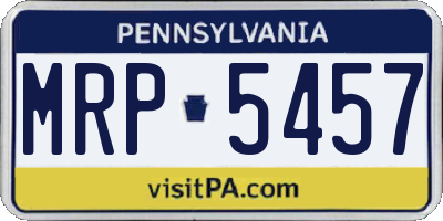 PA license plate MRP5457