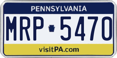PA license plate MRP5470