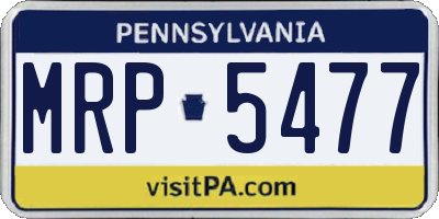 PA license plate MRP5477