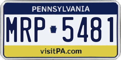 PA license plate MRP5481
