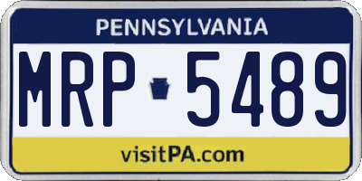 PA license plate MRP5489