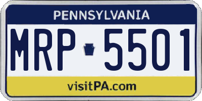 PA license plate MRP5501