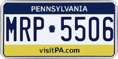 PA license plate MRP5506