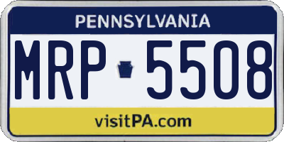PA license plate MRP5508