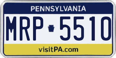 PA license plate MRP5510