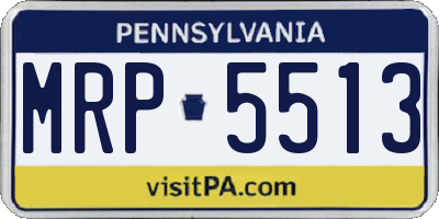 PA license plate MRP5513