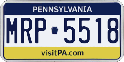 PA license plate MRP5518