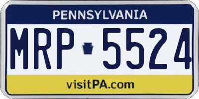 PA license plate MRP5524