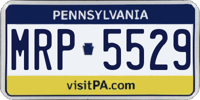 PA license plate MRP5529