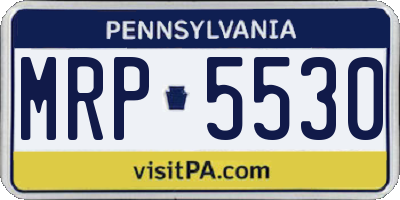 PA license plate MRP5530