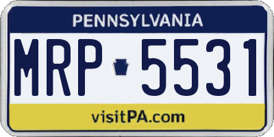 PA license plate MRP5531