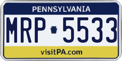 PA license plate MRP5533