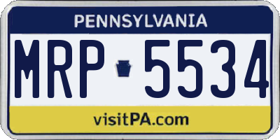 PA license plate MRP5534