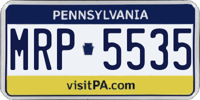 PA license plate MRP5535