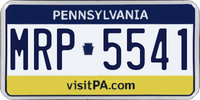 PA license plate MRP5541