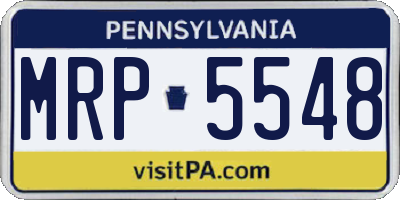PA license plate MRP5548
