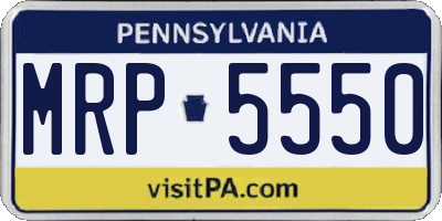 PA license plate MRP5550