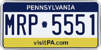 PA license plate MRP5551