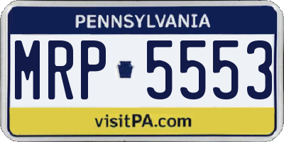 PA license plate MRP5553