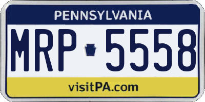 PA license plate MRP5558