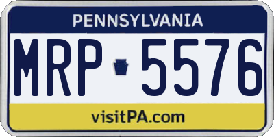 PA license plate MRP5576