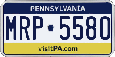 PA license plate MRP5580