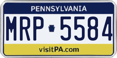 PA license plate MRP5584