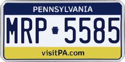 PA license plate MRP5585