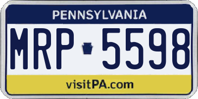 PA license plate MRP5598